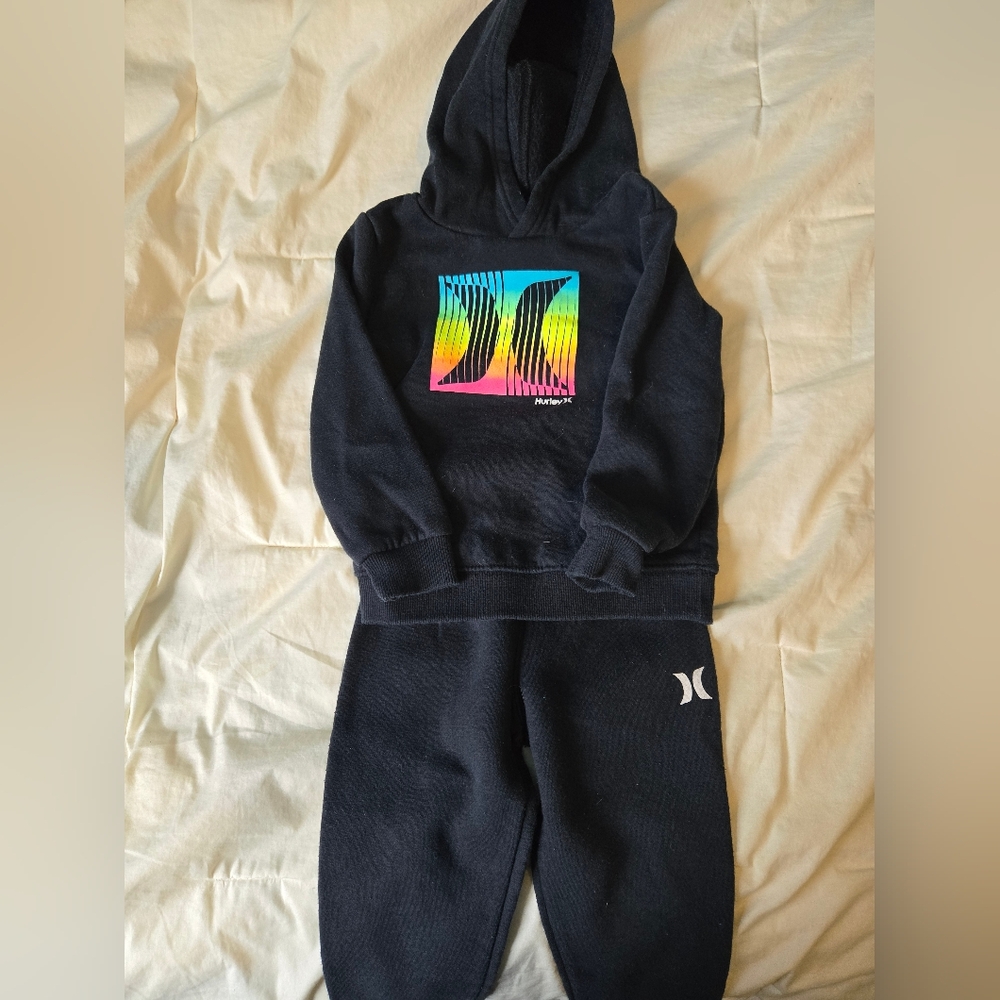 Hurley Kids Black Hoodie and Sweatpants Set